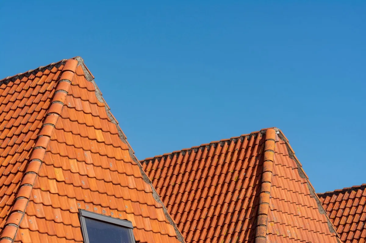 Clay barrel tile rooflines on homes in Prescott, AZ